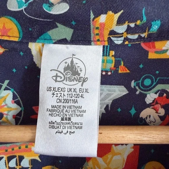 Disney Parks Disneyland Mickey Mouse Park Attractions Button Down Top size XL - Picture 5 of 7